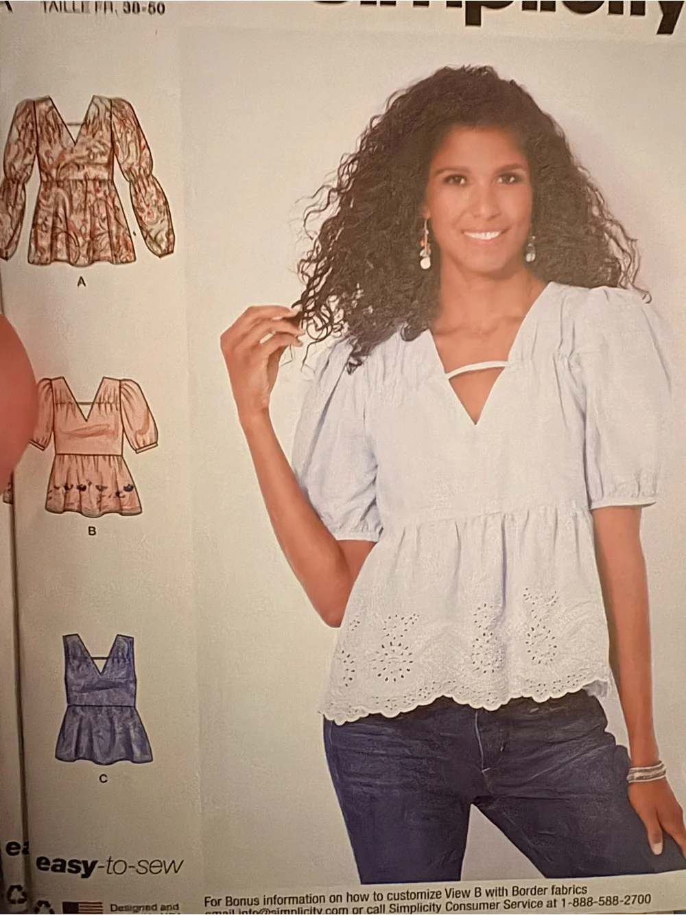 BN UNCUT SIMPLICITY 9545 A SEWING PATTERNS BLOUSES TOPS